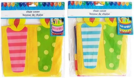 Chair Cover 2 Happy Birthday Birthday Cake with Candles Design (Boy and Girl)