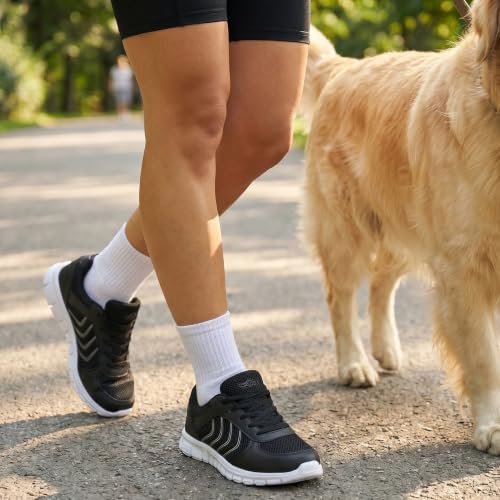 Image of DUOYANGJIASHA Lightweight Walking Shoes for Women: Comfortable & Breathable Mesh Fashion Sneakers for Daily Wear - Casual Non Slip Tennis Shoes for Workout Gym Travel