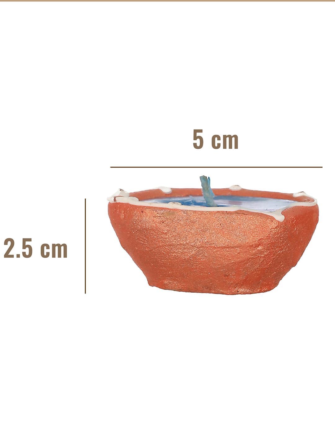 Magic Providers Earthen Diwali Diya with Wax Candles for Home Decoration & Best puja Ambience | This Beautiful Clay Wax Diya Used in Any Occasions Like Diwali, Navratri for Pooja Decoration Set of 6 3