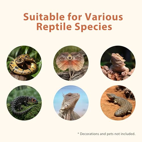 Image of 65 Gallon PVC Reptile Enclosure, RepWild 48 inchx18 inchx18 inch Terrarium /Tank with Heavy-Duty Screen Top, Glass Sliding Doors & Lock for Bearded Dragons, Ball Python, Geckos, Lizards