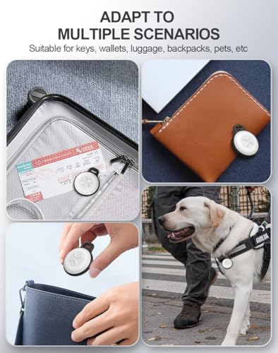 QNCZ Key Tracker, Air Tags-2 Pack, Luggage Tracker Works with Apple Find My (iOS only), Water-Resistant, GPS Tracker Tags for Wallet, Luggage, Keys, Backpack, Black - Image 8