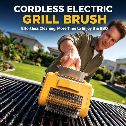 3-in-1 Electric Grill Brush with Support Roller for Effortless Cleaning - image 2
