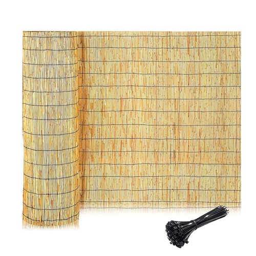 Rollo Cañizo Ocultación Exterior de Caña Natural y Bambú 1.2x5m, Valla Jardín Exterior, Cerramiento Terraza, Pantalla Privacidad, Resistente(Natural,1.20mx5.0mx1pack)