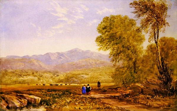 Poster Image Impression Sur Toile Vue de Snowdonapel Curig David Cox 60x90