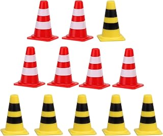 TOYANDONA 30pcs Miniature Traffic Cones Simulation Roadblock Signs Mini Construction Cones Pretend Play Toys for DIY Sand Table Ornaments Kids& Toddlers