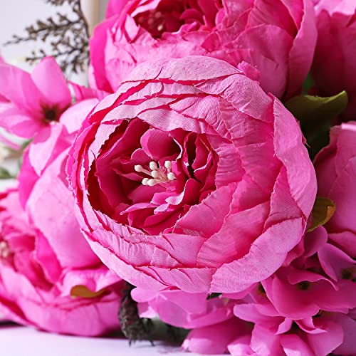 Duovlo Springs Flowers Artificial Silk Peony Bouquets Wedding Home Decoration,Pack Of 1 (Spring Peach Pink) #TOP3