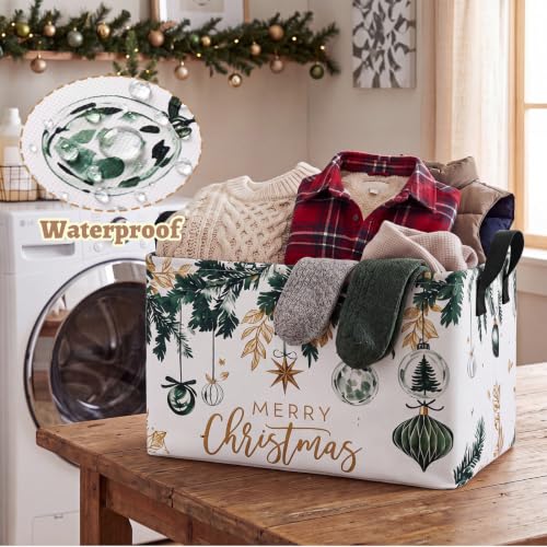 Image of Chunful 4 Pack Winter Storage Baskets, Christmas Tree Containers for Gifts