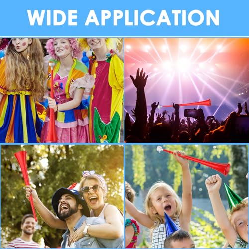 Stadium Horn Vuvuzelas Soccer Noisemakers Collapsible Blow Trumpet Horns Noise Maker Loud Sound Handheld Sports Horn Noisemaker for Sports Events Graduation Games Party Supplies Favors Accessories