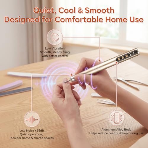 Makartt Cuticle Nail Drill Bit - Safety Tungsten Carbide Cuticle Remover Drill Bit Bundle with Pen-Shaped Rechargeable Nail Drill for Beginners: 25,000 RPM Cordless Electric Nail File image 5