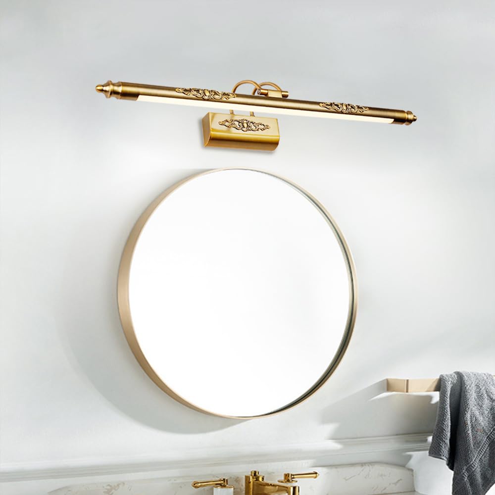 Jadssox Luz Dorada para tocador de baño sobre Espejo, Luces LED para Accesorios de baño, lámpara de baño Morden, lámpara de baño, Aplique de Pared de baño Cepillado sobre Espejo