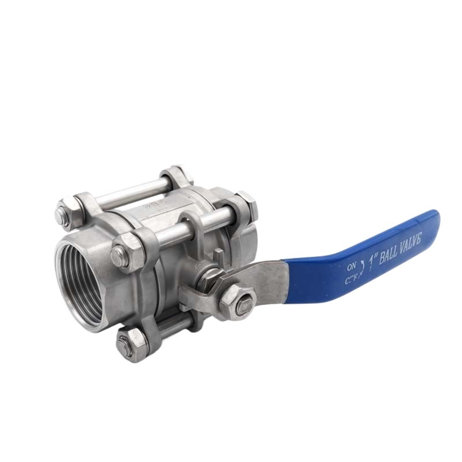 1 pz BSPT 1/4" 3/8" 1/2" 3/4" 1" Valvola a sfera a passaggio completo in tre pezzi, filettatura in acciaio inossidabile SS304(3/8")