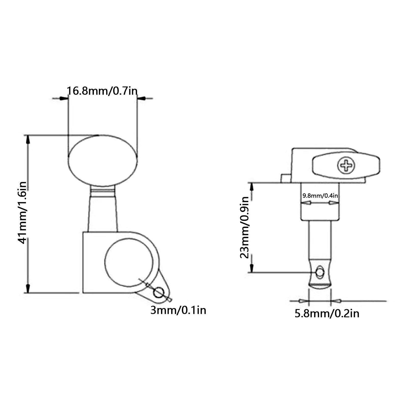 Meccaniche Chitarra Accordatori Per Chitarra Elettrica 6 In Linea Completamente Chiusi (compatibili Con Chitarre Stile Fender ST/TL)(Left)
