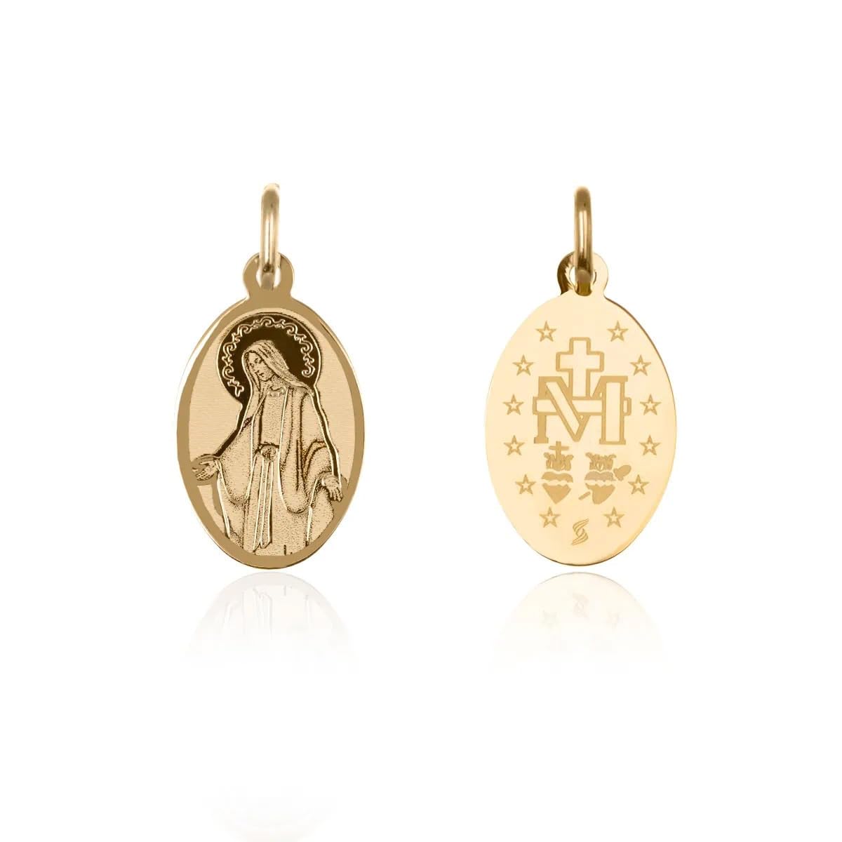 Sakrami Collana con Medaglia Madonna Miracolosa in Oro Giallo 9KT – Gioiello Religioso per Donna e Bambina – Idea Regalo per Prima Comunione, Cresima, Occasioni Speciali + Confezione Regalo