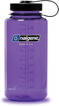 Nalgene Tritan Wide Mouth BPA-Free Water Bottle, Purple w/ Black Cap, 32-Ounces