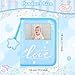 Veicevol My First Baby Photo Album Holds 21 4x6 Photos, Soft Cloth Family Book with LOVE Design & Window Display Name Card Stickers, Cute Memory Keepsake for Newborn Toddlers Baby Shower Kids, Blue