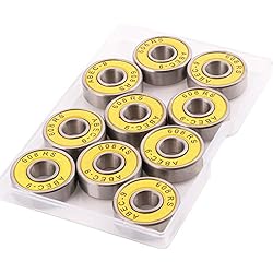 Patines En Linea Nuevos CESFONJER Rodamiento de Bolas de 10 Unidades 608RS ABEC 9 – 608 2RS Doble de Goma Sellada en Miniatura para Patinaje, Patines en Línea, Scooters (8 mm x 22 mm x 7 mm)