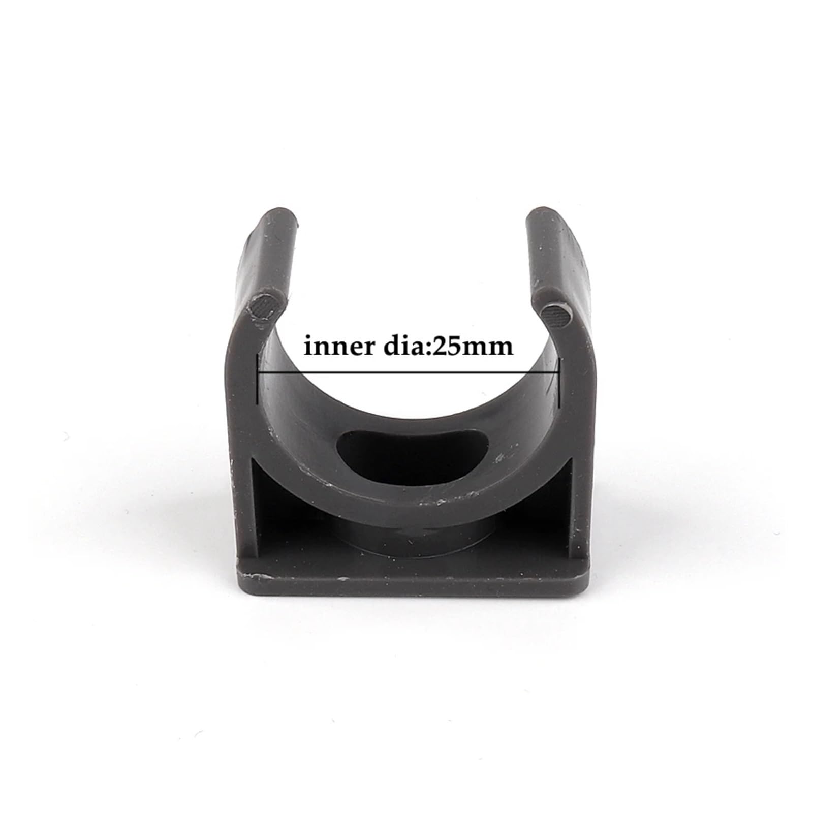 Plastikowe klipsy do węży 20~100 szt. ID 20~40mm PVC Szary zacisk rurowy Złączki do systemu nawadniającego Klips Zacisk w kształcie litery U Plastikowa podstawa rury(Inner Dia 25mm,50pcs)