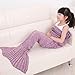 Xjamus Crochet Mermaid Tail Blanket for Kids,Soft Cozy Knitting Sleeping Bag All Seasons Camping Bag,Birthday Gift Shawl(kids, pink)