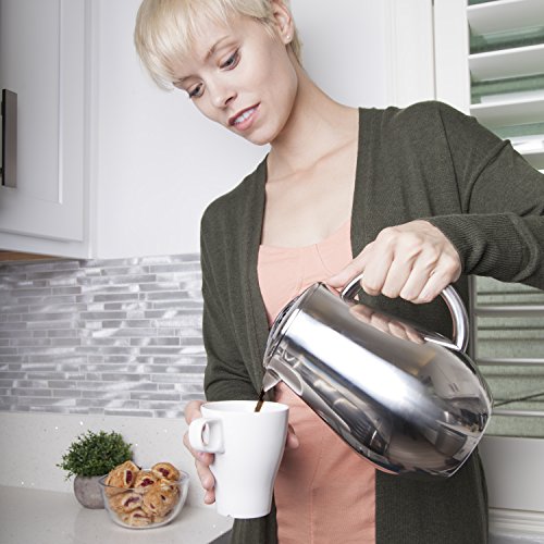 Stainless Steel French Press Coffee Maker Large 1 L with 2 Extra Filters Silver – Double Walled Insulated Coffee Press - Additional View