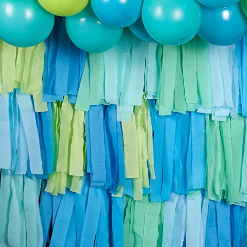 Image of PartyWoo, 51 pcs Blue Balloons and Crepe Paper for Balloon Garland, General Audience, Unisex, Birthday, Wedding Decorations