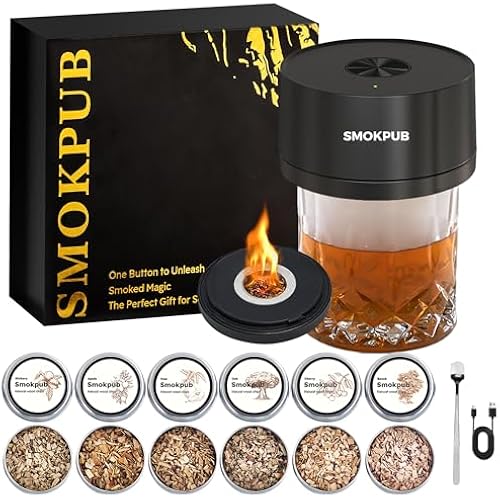 Electric Whiskey Smoker Kit, Cocktail Smoker with Heating System
