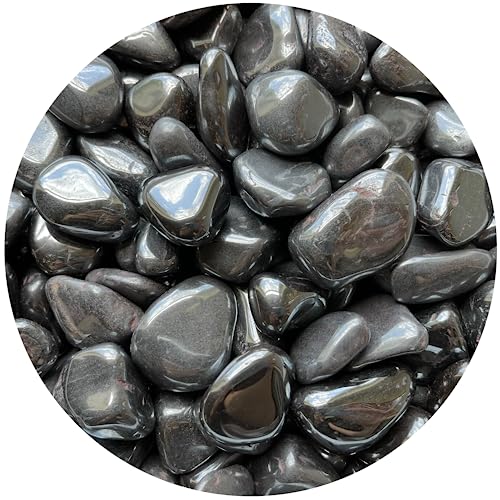 Image of GAF TREASURES 1 /2 LB Hematite Tumbled Stones, Polished Natural Hematite Gemstone, Hematite Healing Crystals (Hematite)