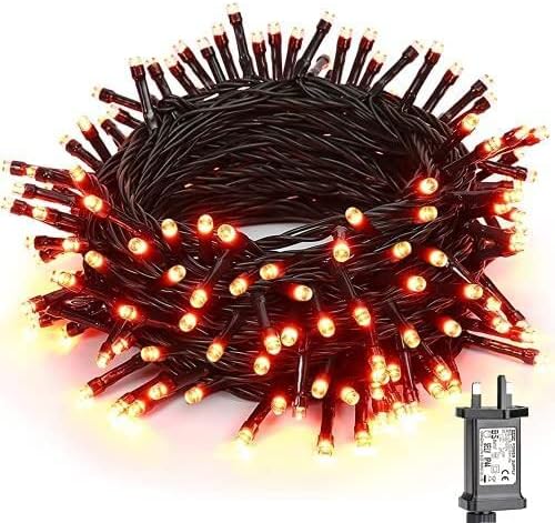 PhilzOps Halloween Lights Outdoor Purple, 82ft 25M 200 LED Christmas Decoration String Lights Indoor Mains Powered 8 Modes Waterproof Twinkle Lighting for Xmas Tree Home Garden Patio Party Festivals