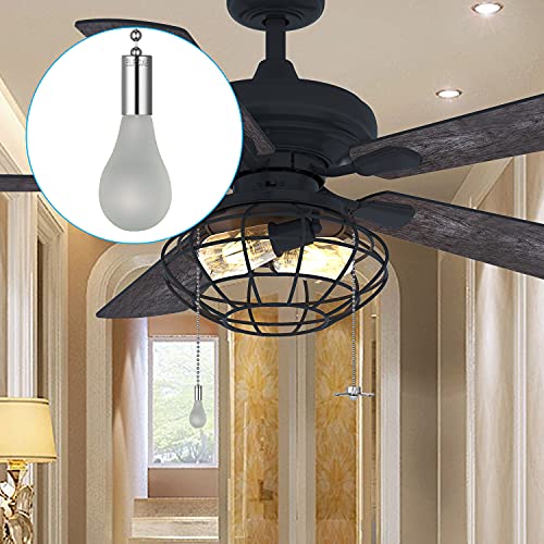 Generic Elfcab Ceiling Fan Pull Chain Set, Including 4Pcs Beaded Ball Fan Pull Chain Pendant, Extra 8Pcs Pull Loop Connectors, 2Pcs 36 Inches Fan Pull Chain Extension. (Nickel), 12Inch #TOP6