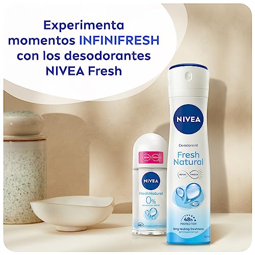NIVEA Fresh Natural Desodorante Roll-On (300 ml), desodorante de mujer con aroma fresco, desodorante sin aluminio para el cuidado femenino - imagen 8