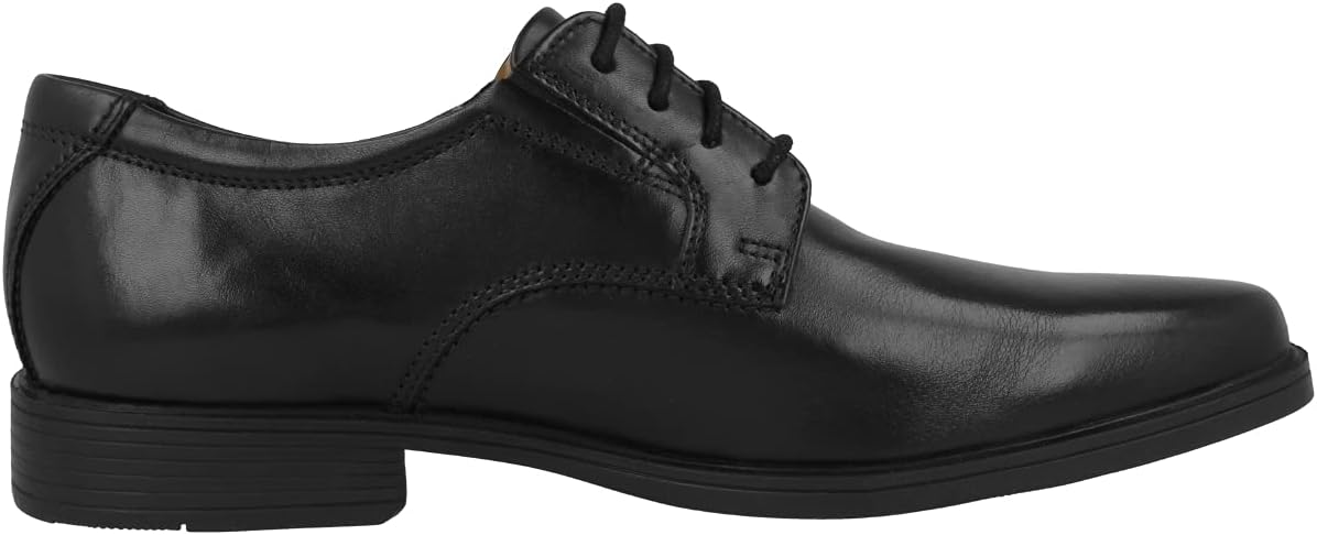 Clarks Tilden Plain Mens Oxford 39.5 EU Black Black Leather