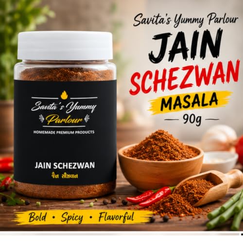 Image of Savita's Yummy Parlour Jain Schezwan - 90g | No Onion, No Garlic | Authentic Indo-Chinese Spice Blend | Homemade Premium Chutney for Rice, Noodles & Snacks