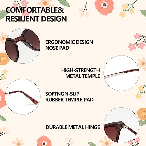 Image of Trendy TAC Polarized Square Sunglasses for Women Men, Oversized Lightweight TR90 Frame UV400 Protection
