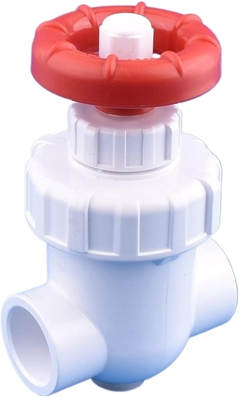 Revive Furniture UPVC 20~50mm Gate Valve Aquarium Fish Tank Precision Flow Control Garden Irrigation Water Pipe Socket Handwheel Ball(White-A,InnerDia 20mm)