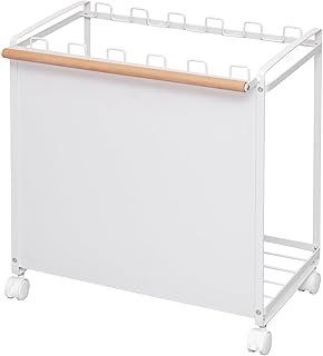 ottostyle.jp ごみ箱 ゴミ箱ホルダー ゴミ袋ホルダー 目隠し分別ダストワゴン 最大6分別 キャスター付き 【幅51.5cm×奥行35.5cm×高さ55cm】 マグネットパネル おしゃれ [ホワイト]