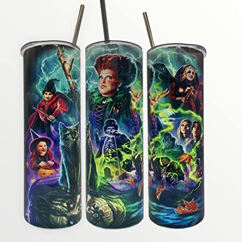 Blakes Hocus Pocus Saunderson Sisters Halloween 20oz Thermal Skinny Tumbler, Multicoloured, (TUMB-HOCUS)