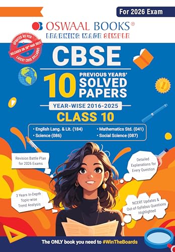 Oswaal CBSE 10 Years' Solved Papers, Yearwise (2016-2025) Class 1...