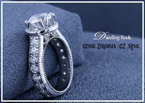 Dazzlingrock Collection 10K Solid Gold Round White Cubic Zirconia CZ Womens Bridal Engagement Ring4