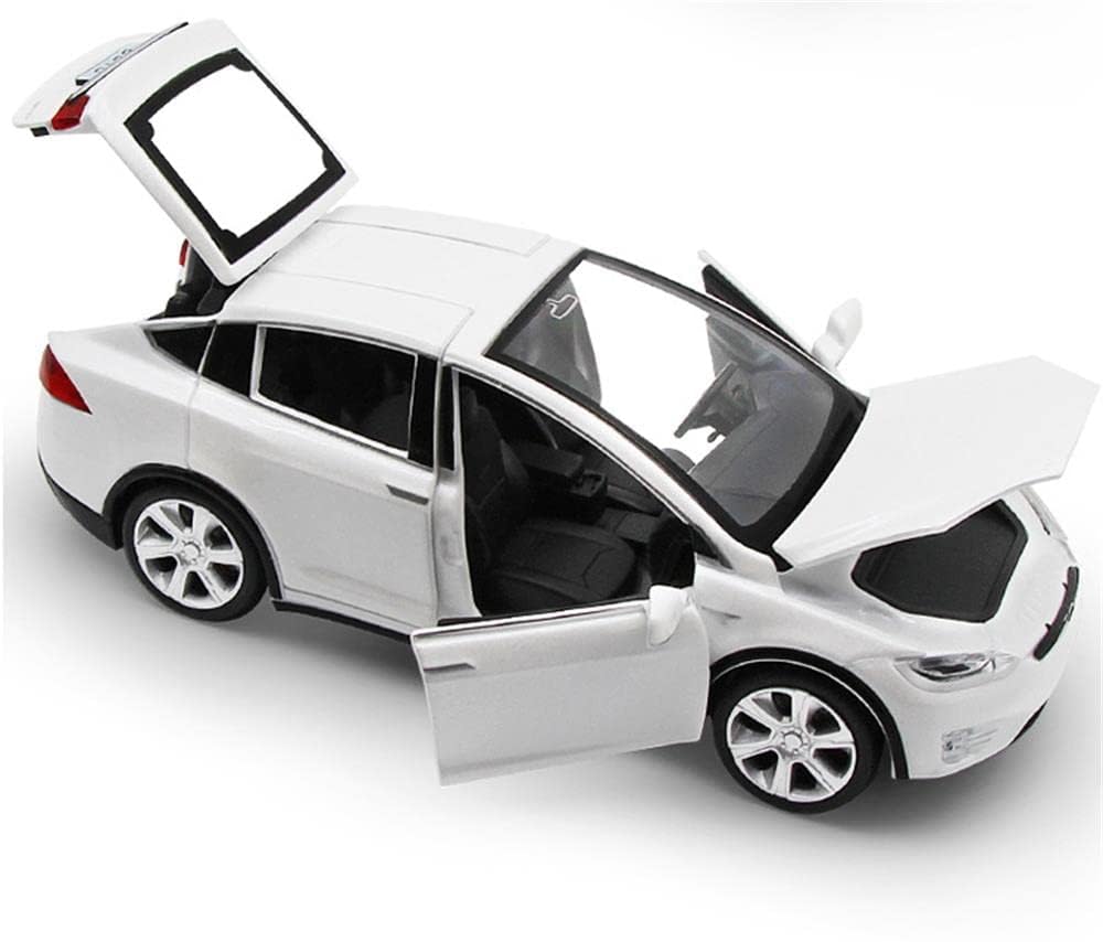 1:32 Scale Model X Alloy Car Model Diecast Toy Vehicles for Kids,Pull Back Alloy Car with Lights and Music, Mini Vehicles Toys for Kids Gift, Children Birthday Gift (White)