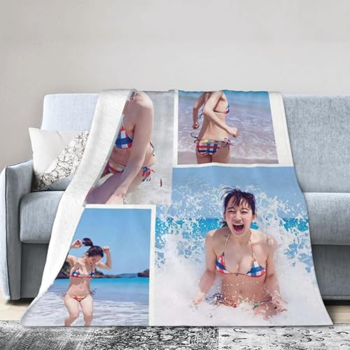 吉岡里帆32 ブランケット フランネルブランケット 洗える エアコン 暖かい 毛布 ふわふわ 柔らかく快適 軽量 四季適用 プレゼント 贈り物 60"x50"