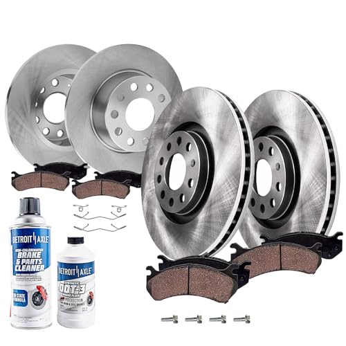 Image of Detroit Axle - 1.4L Brake Kit for Volkswagen 2019 2020 Jetta | Disc Brake Rotors Ceramic Brake Pads Replacement : 11.34 inch inch Front and 10.71 inch inch Rear Rotors