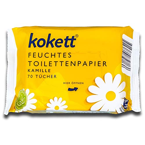 Preisvergleich Produktbild Kokett® 70 Tücher Feuchtes Toilettenpapier mit Kamille, Toilettentücher