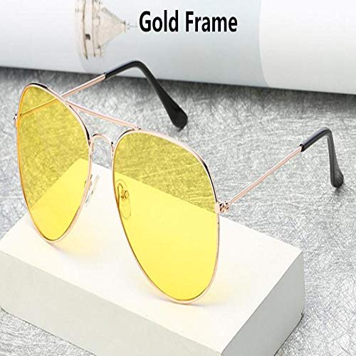 Preisvergleich Produktbild Sonnenbrille Brille Polarisierte Aviation Night Vision Gelbe Sonnenbrille Männer Frauen Brille Brille Uv400 Sonnenbrille Fahrer Night Driving Eyewear Gold