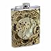 Vintage Steampunk Science Fiction Steam Powered Machine Art Flask S43 Stainless Steel 8oz Hip Silver Alcohol Whiskey Drinking Brandy Rum