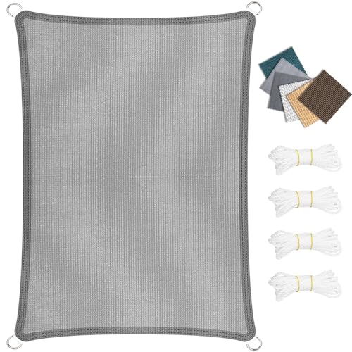 Voile ombrage respirant rectangulaire 400 x 660 cm gris clair