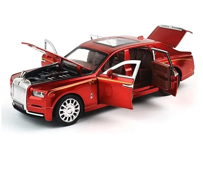 TECHNO BUZZ DEAL WITH DEVICE OF GLOB Die Cast 1:32 Scale 2022 Rolls Royce Phantom With 6 Openable Doors,Light&Music For Kids Alloy Collectible Toy Pull Back Vehicles Diecast Model Car-Red