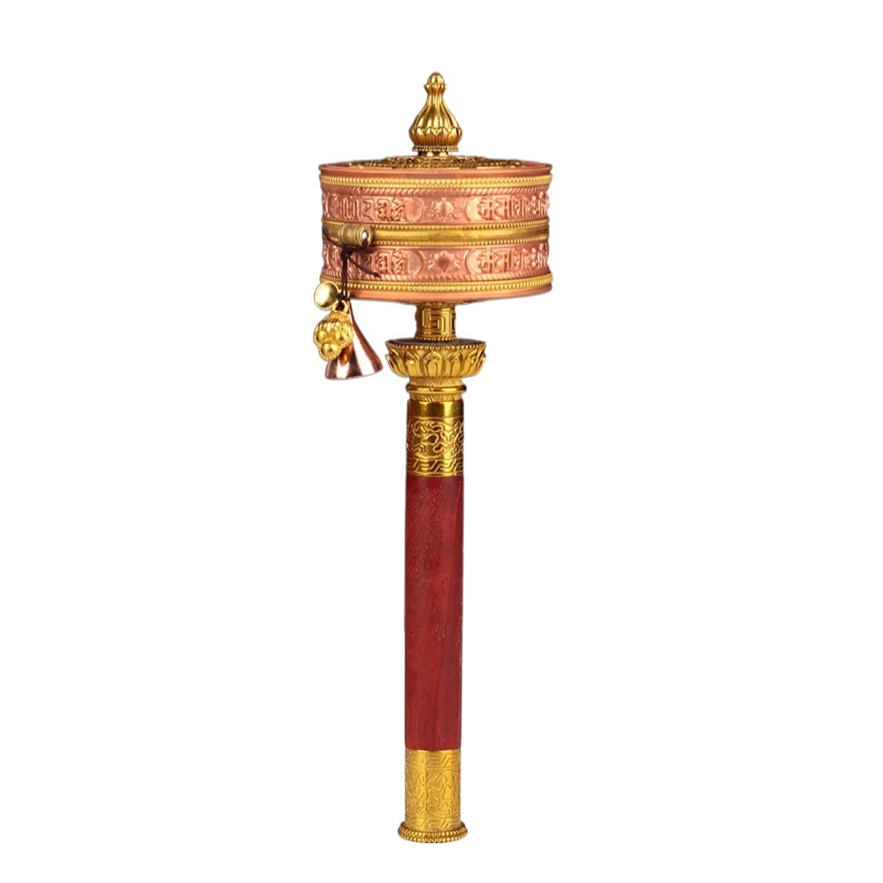 GETREY Buddhist Handheld Prayer Wheel, Hand Held Prayer Wheel Buddhist Prayer Wheel Wooden Handle Prayer Wheel Praying, Blessing, Meditation, Yoga