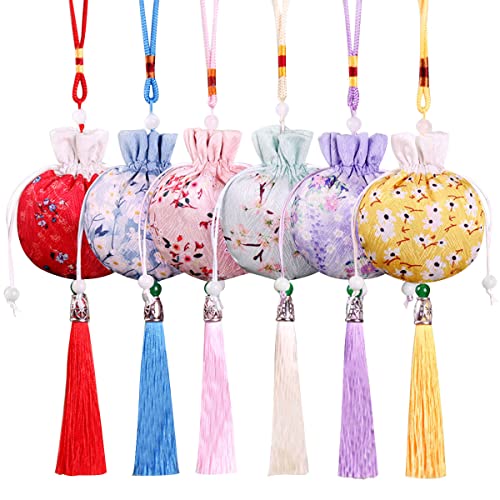 10 bolsas chinas de tela con cordón para joyas miniatura 1