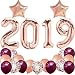 2019 Balloons Graduation Party Supplies-40 Inch 2019 Foil Balloons Burgundy Rose Gold Latex Balloons/Confetti Balloons for Class of 2019 Decorations