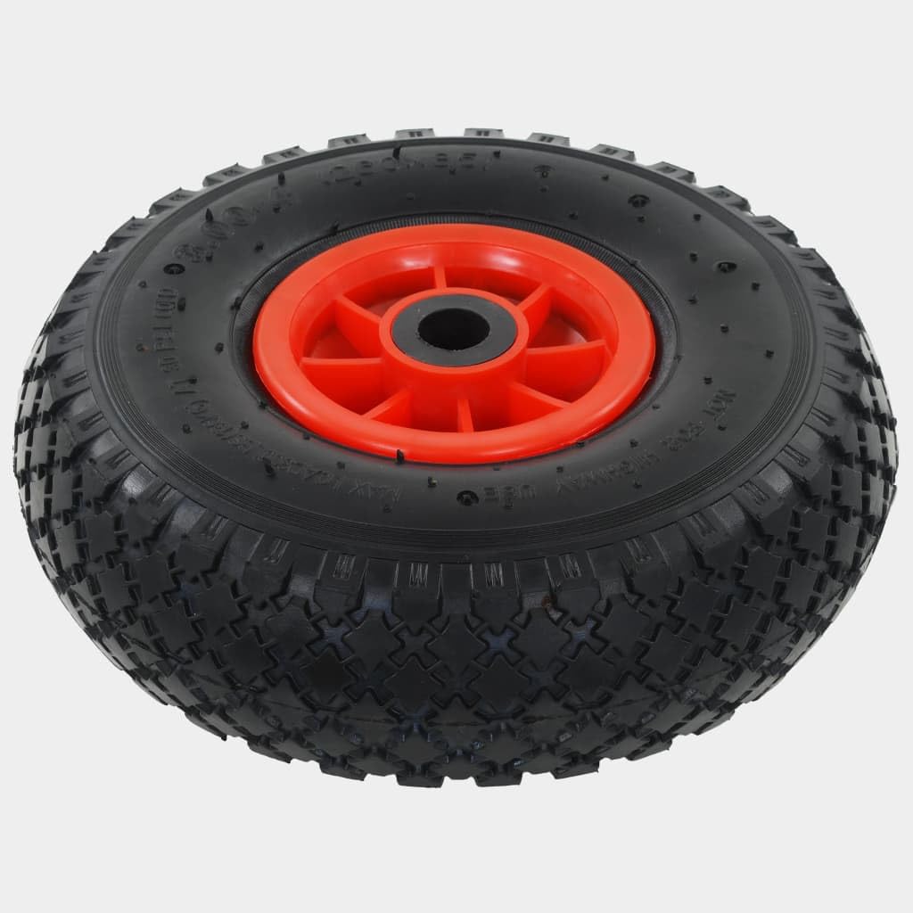 2 ruedas de goma para carretillas, 2 unidades, 3,00-4, 245 x 82 mm, neumáticos neumáticos, llantas de plástico, 100 kg, ruedas de repuesto para carretillas, carretillas, taller, construcción
