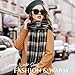 Winter Scarf for Women, Fashion Plaid Blanket Scarves with Fringe, Long Soft Scarf Shawl Wraps